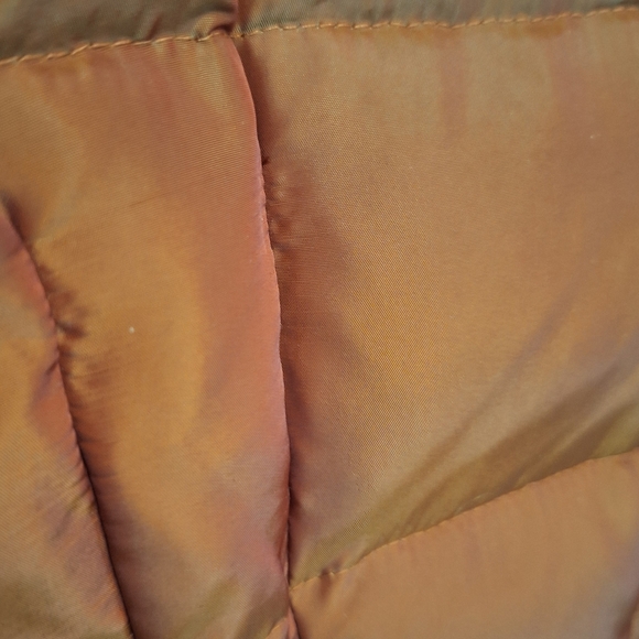 Lands' End Women's Brick Red Puffer Coat with Faux Fur Hood - Picture 5 of 8